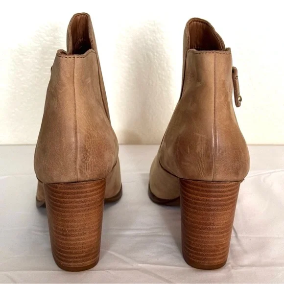 Aldo "Naedia" Leather Nubuck, Block Heel, Ankle Bootie, Tan, Size 10 EUC - Picture 5 of 6